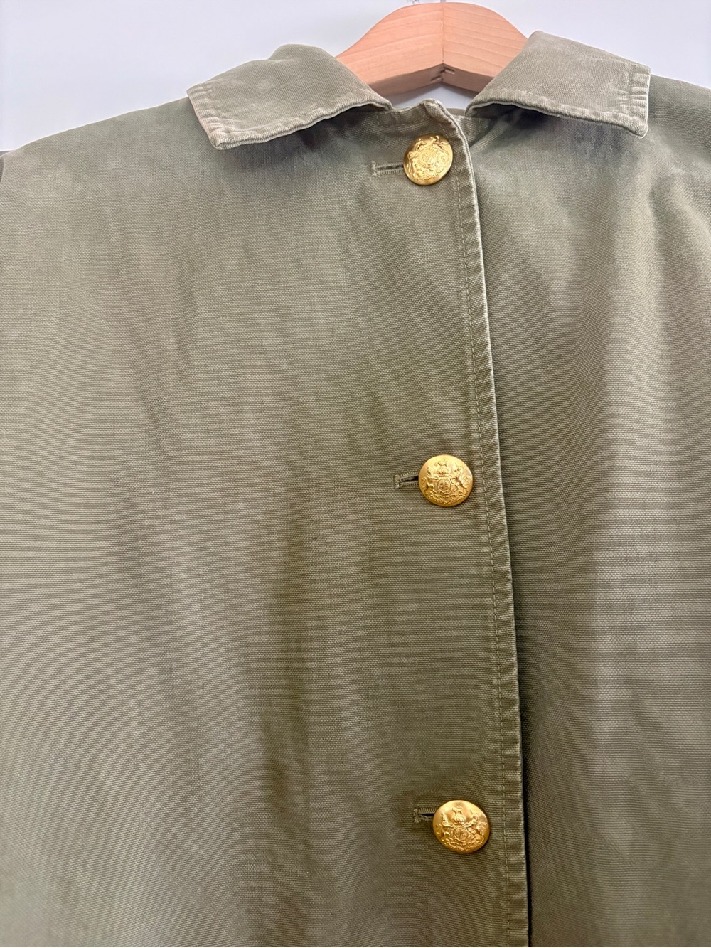 Nili Lotan Olive Utility Jacket with Gold Buttons - Picture 4 of 5